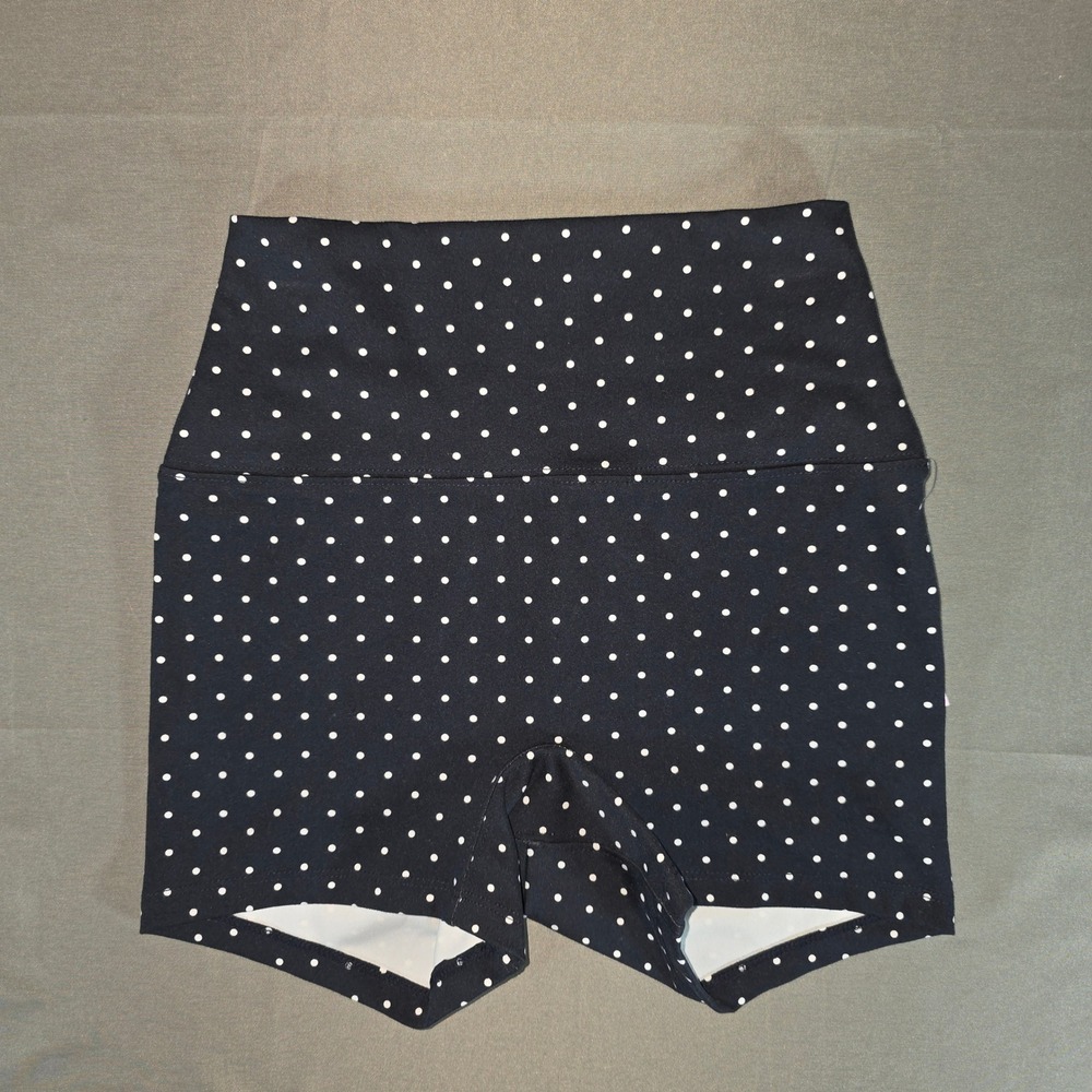 Wild Fable ButterBliss Polka Dot Bike Shorts Black White High Waist Small NWT